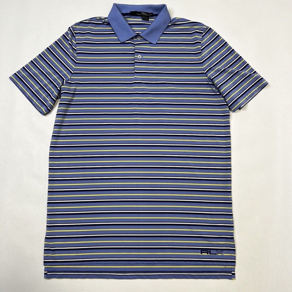 Ralph Lauren RLX Golf Polo Shirt Men’s Medium Blue Pink Striped Stretch Lot Of 2 - Picture 7 of 13